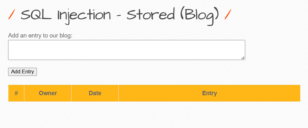 Blog Entry Interface
